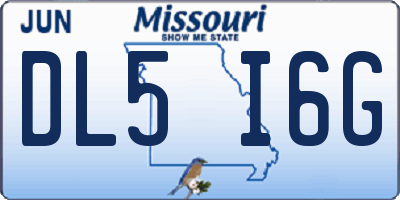 MO license plate DL5I6G