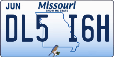 MO license plate DL5I6H