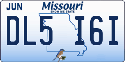 MO license plate DL5I6I