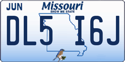 MO license plate DL5I6J