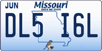 MO license plate DL5I6L