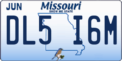 MO license plate DL5I6M
