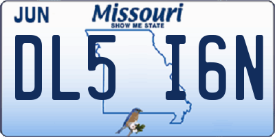 MO license plate DL5I6N