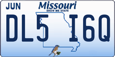 MO license plate DL5I6Q