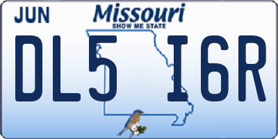 MO license plate DL5I6R