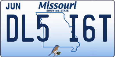 MO license plate DL5I6T