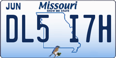 MO license plate DL5I7H