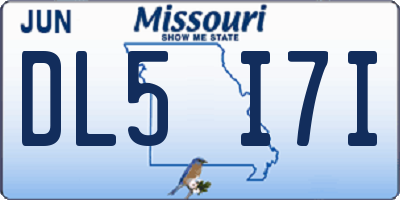 MO license plate DL5I7I