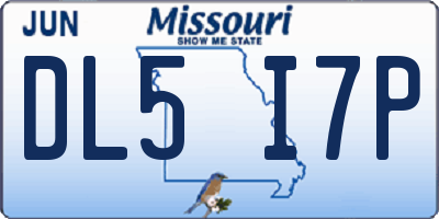 MO license plate DL5I7P