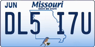 MO license plate DL5I7U