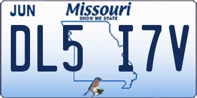 MO license plate DL5I7V