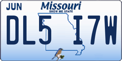 MO license plate DL5I7W