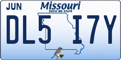 MO license plate DL5I7Y
