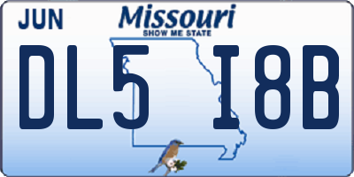 MO license plate DL5I8B