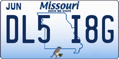 MO license plate DL5I8G