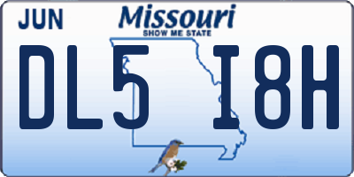 MO license plate DL5I8H