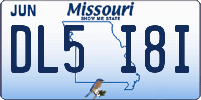 MO license plate DL5I8I