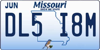 MO license plate DL5I8M