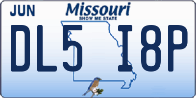 MO license plate DL5I8P