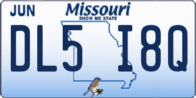 MO license plate DL5I8Q