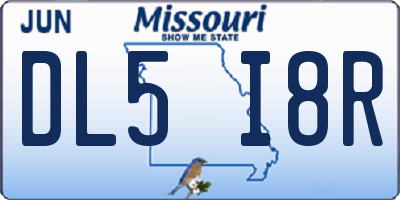 MO license plate DL5I8R