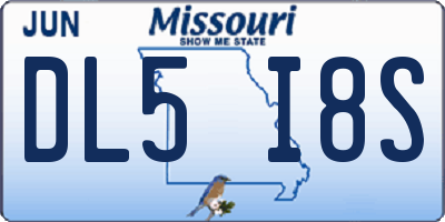 MO license plate DL5I8S