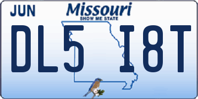 MO license plate DL5I8T