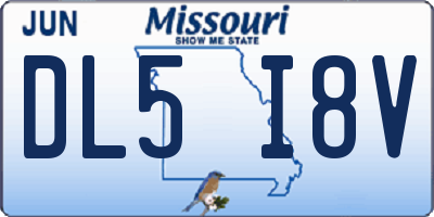 MO license plate DL5I8V