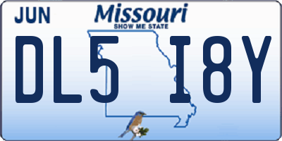 MO license plate DL5I8Y