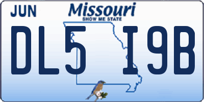 MO license plate DL5I9B