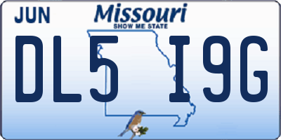 MO license plate DL5I9G