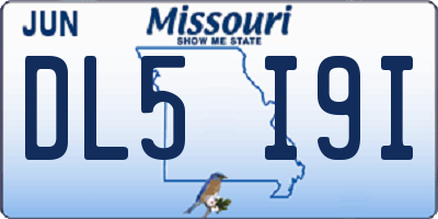 MO license plate DL5I9I
