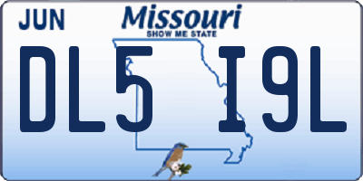 MO license plate DL5I9L