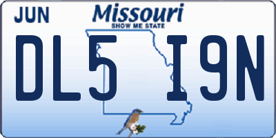 MO license plate DL5I9N