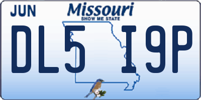 MO license plate DL5I9P