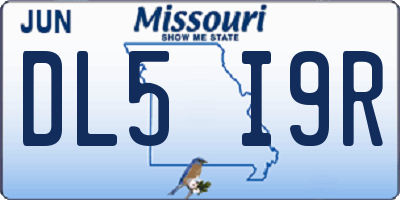 MO license plate DL5I9R