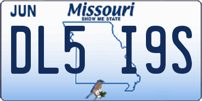 MO license plate DL5I9S