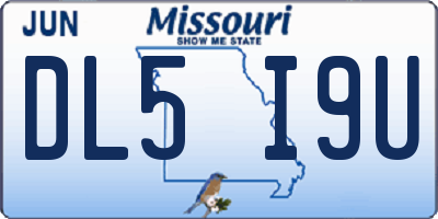MO license plate DL5I9U