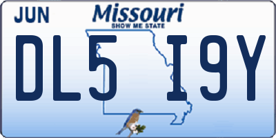 MO license plate DL5I9Y