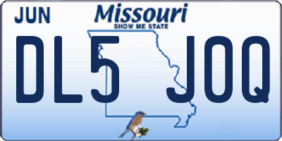 MO license plate DL5J0Q