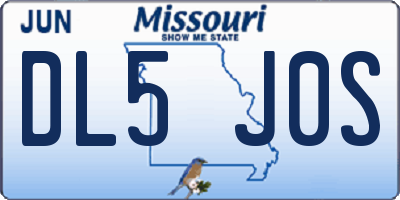 MO license plate DL5J0S