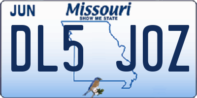 MO license plate DL5J0Z