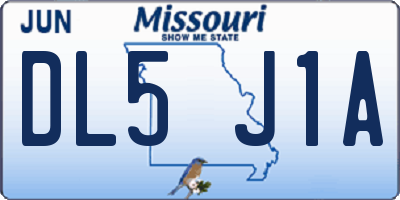 MO license plate DL5J1A
