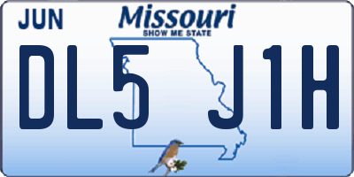 MO license plate DL5J1H