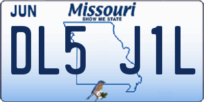 MO license plate DL5J1L