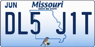 MO license plate DL5J1T