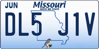MO license plate DL5J1V