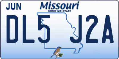 MO license plate DL5J2A