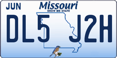 MO license plate DL5J2H