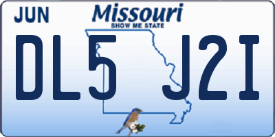 MO license plate DL5J2I